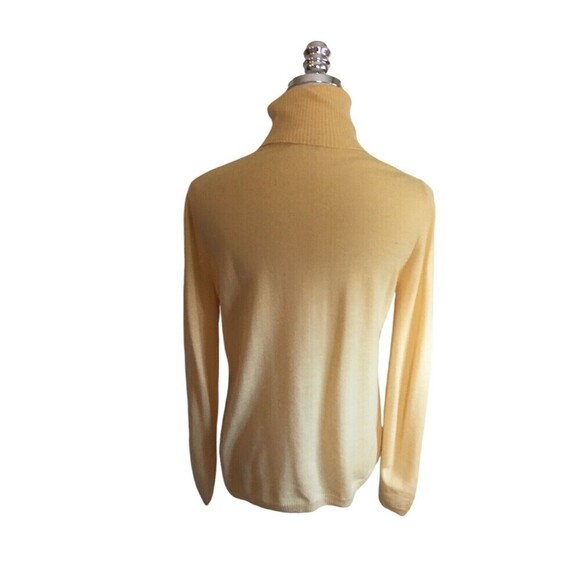 Pendleton Sweater Women's Size Medium Yellow Long Sleeve Merino Turtle Neck - Picture 5 of 7